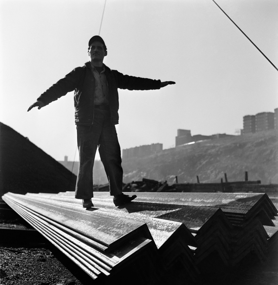 Structural-Steel Company Foreman Directing a Crane, New York, New York, 1946.