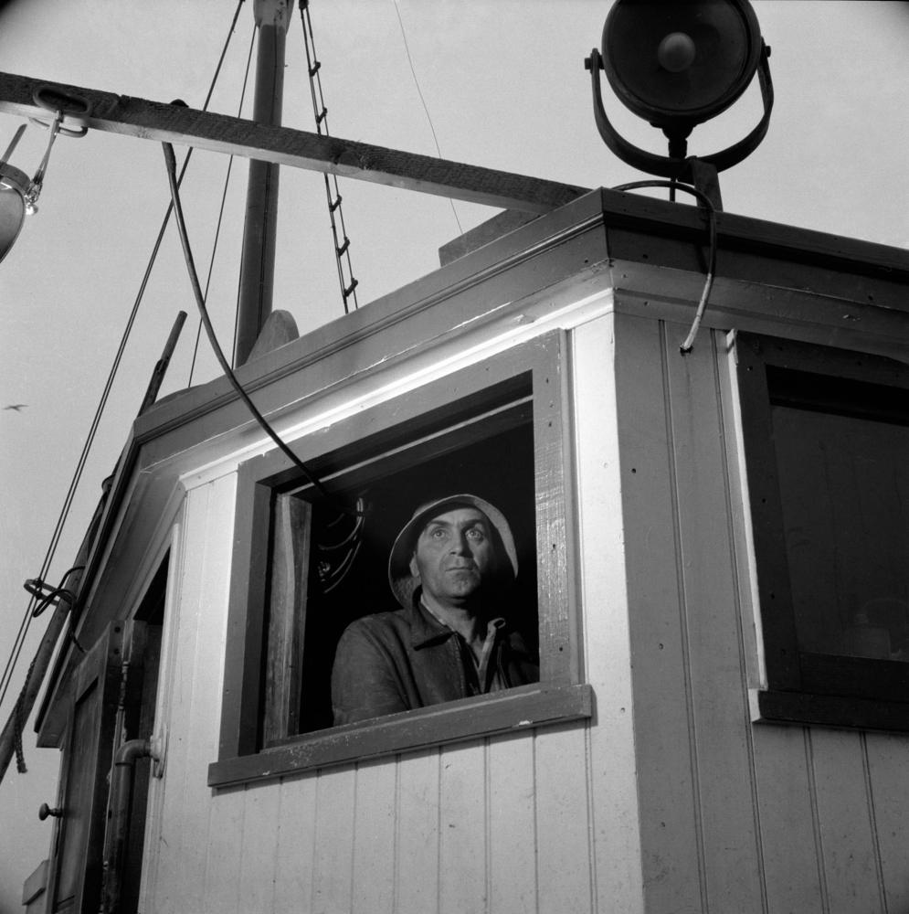 Lorenzo Scola Pilots the Ship, Gloucester, Massachusetts, 1943.